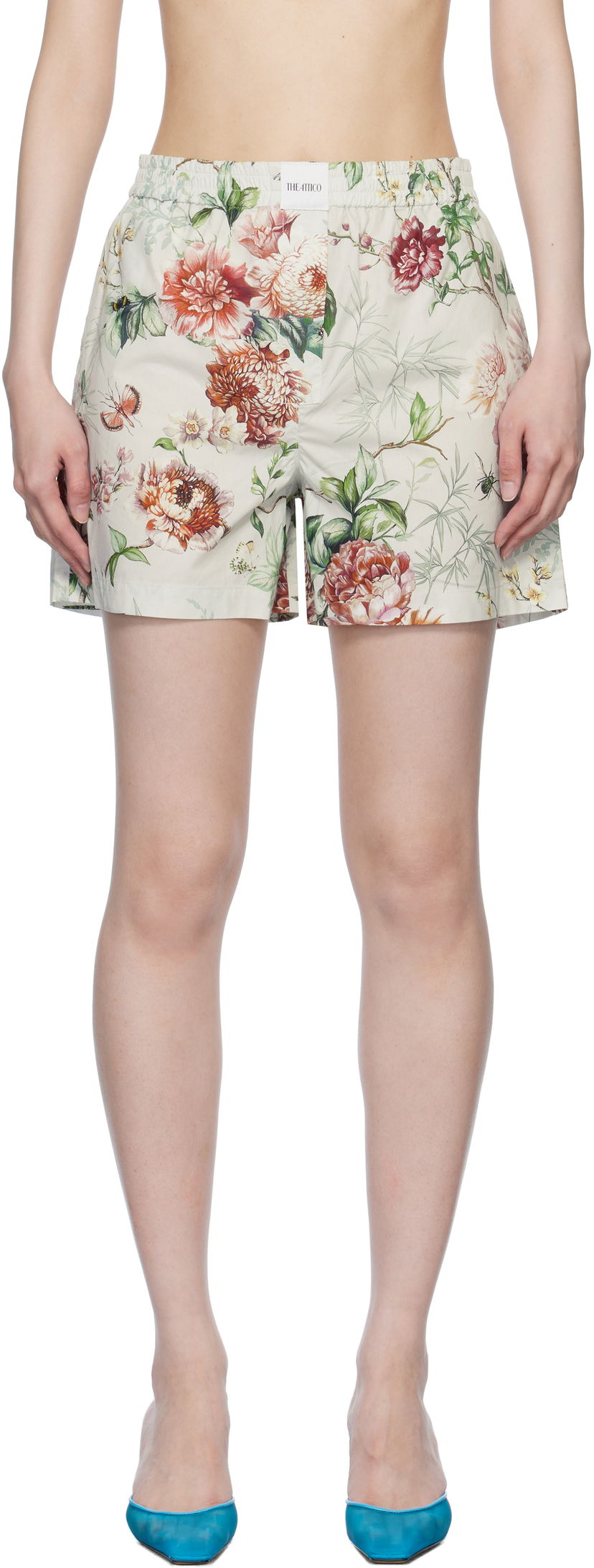 Боксери The Attico The Attico Floral Print Shorts бежевий | 250WCQ00002 CCC053PR