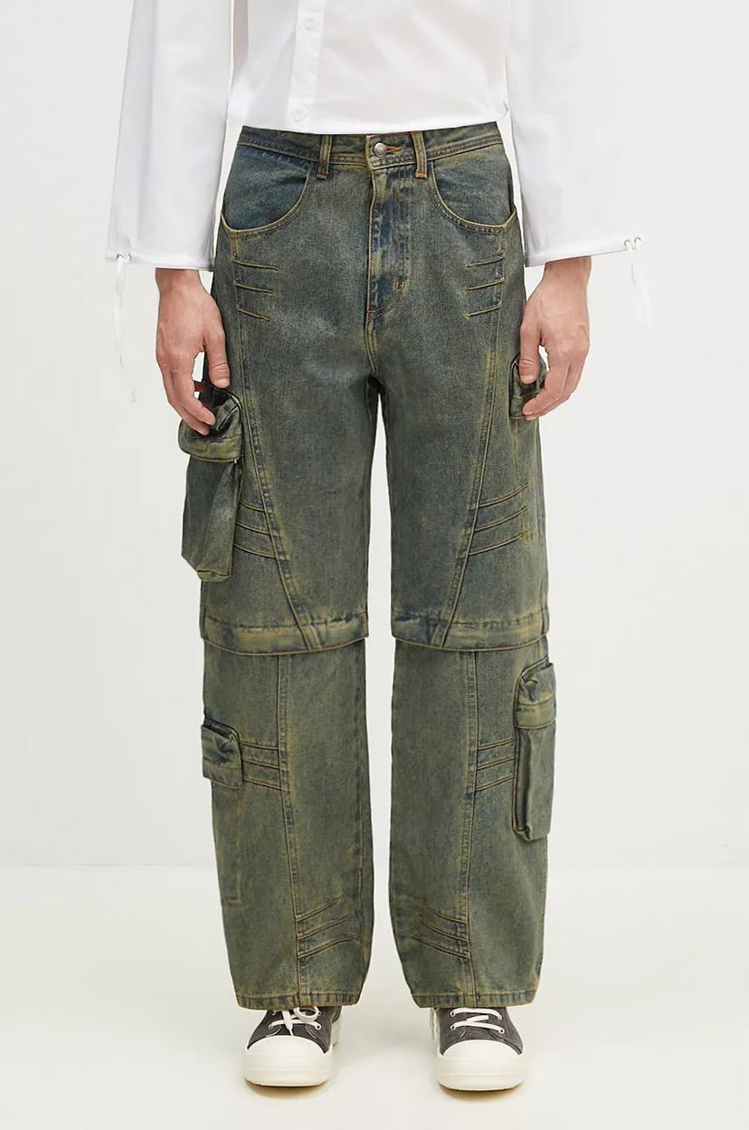 Джинси Andersson Bell Cargo Coated Wide-Leg Jeans Синій | apa749m