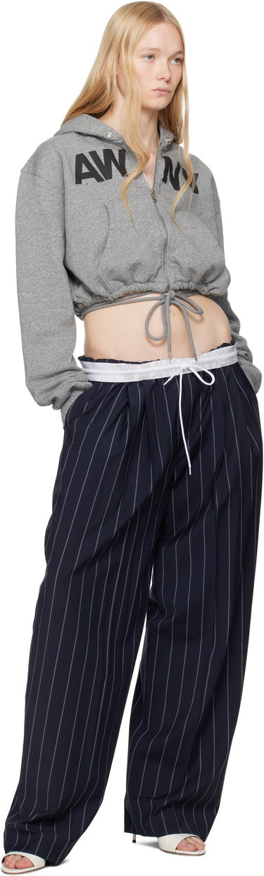 Штани Alexander Wang Alexander Wang Pinstripe Stretch Wool Trousers темно-синій | 1WC2254813, 3