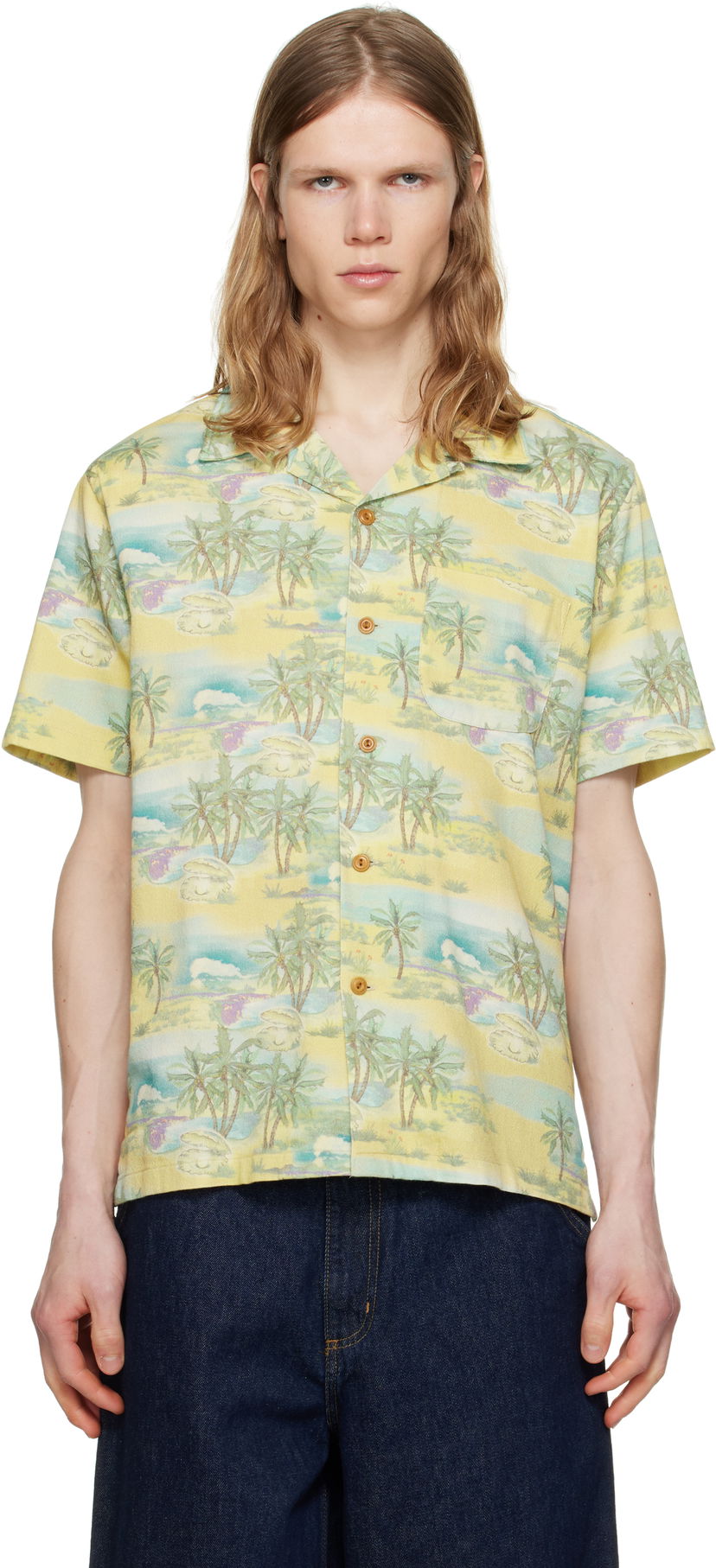 Сорочка Nudie Jeans Nudie Jeans Arvid Pearls Print Shirt Жовтий | 140878