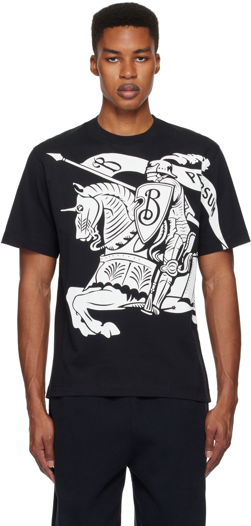 Футболка Burberry Knight Graphic Cotton T-shirt чорний | 8095058