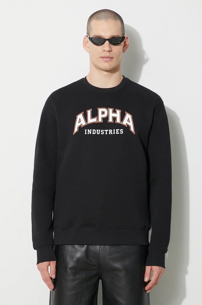 Світшоти Alpha Industries Alpha Industries College Print Sweatshirt чорний | 146301