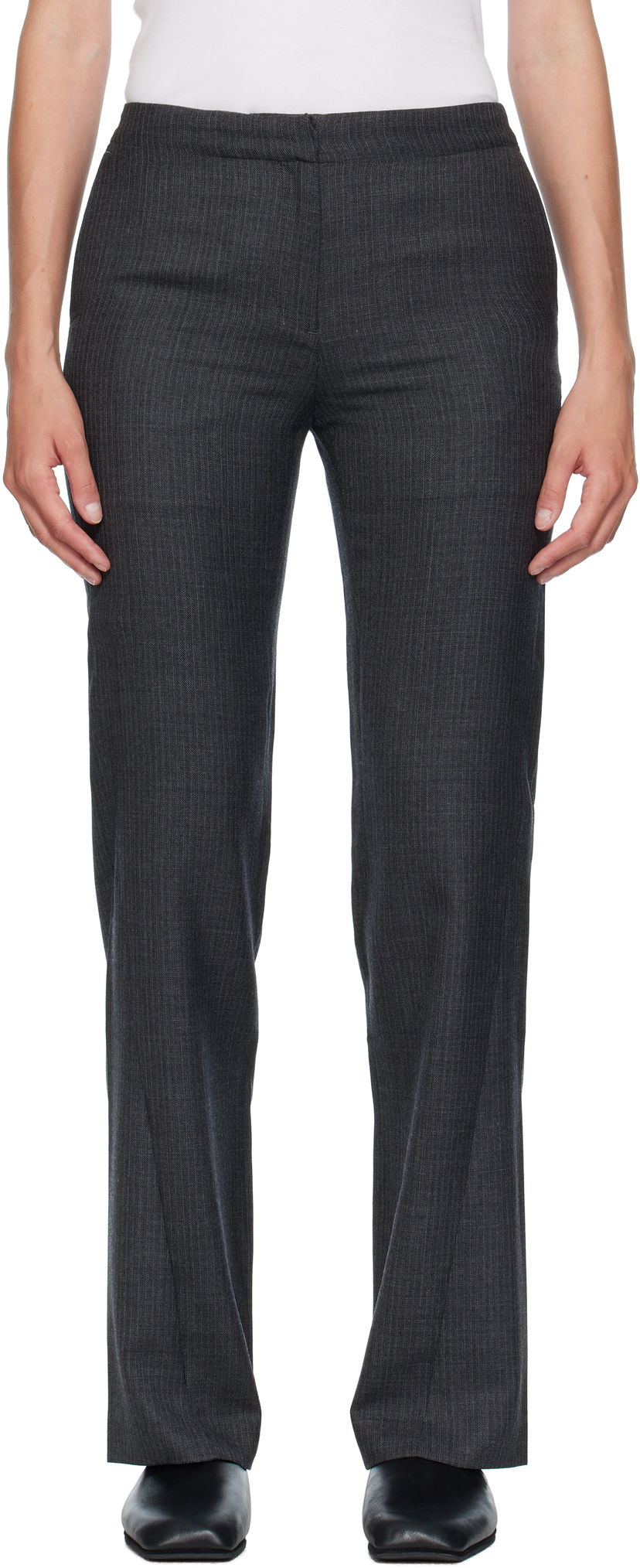 Штани OUR LEGACY OUR LEGACY Poise Pinstripe Trousers Сірий | W4254PS