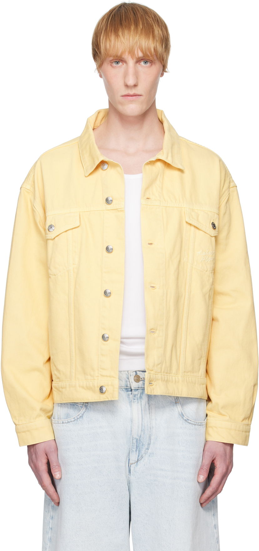 Куртка MAISON KITSUNÉ Maison Kitsuné Trucker Denim Jacket Жовтий | OM02103WD4012