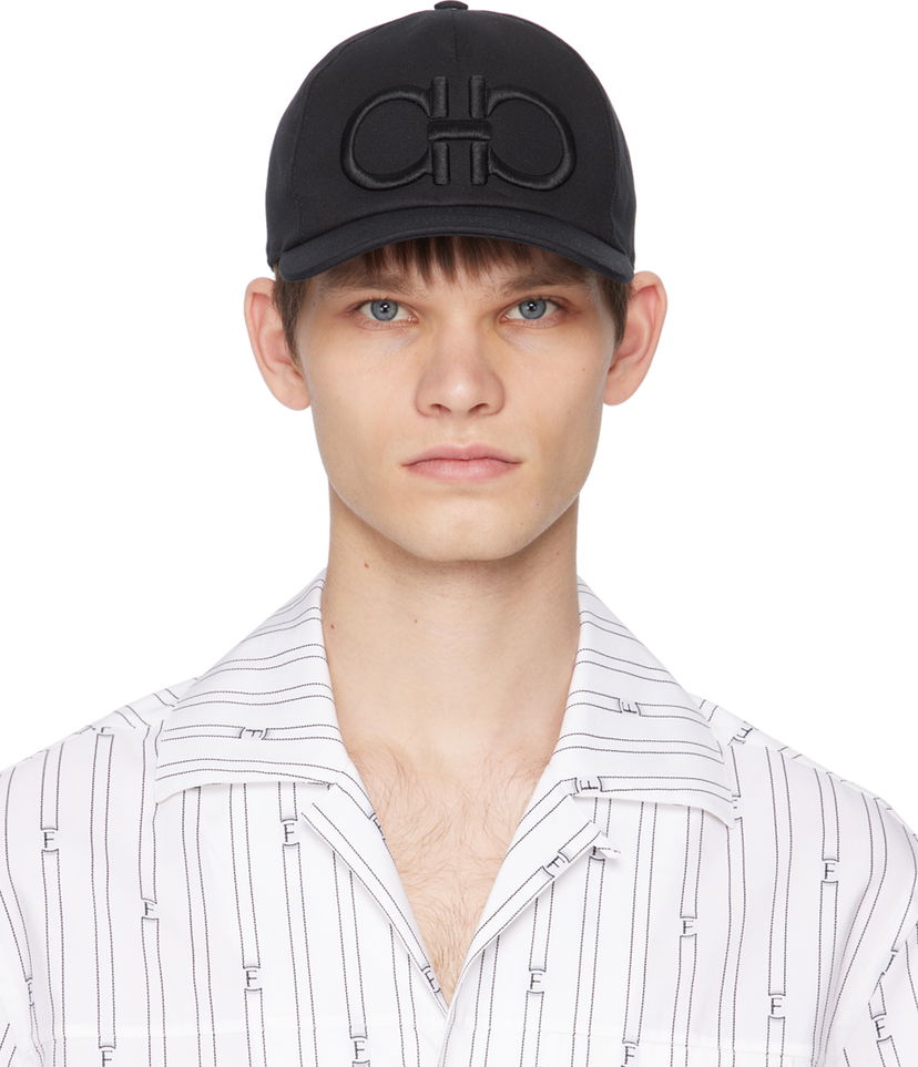 Кепка FERRAGAMO Baseball Cap With Logo чорний | 759560