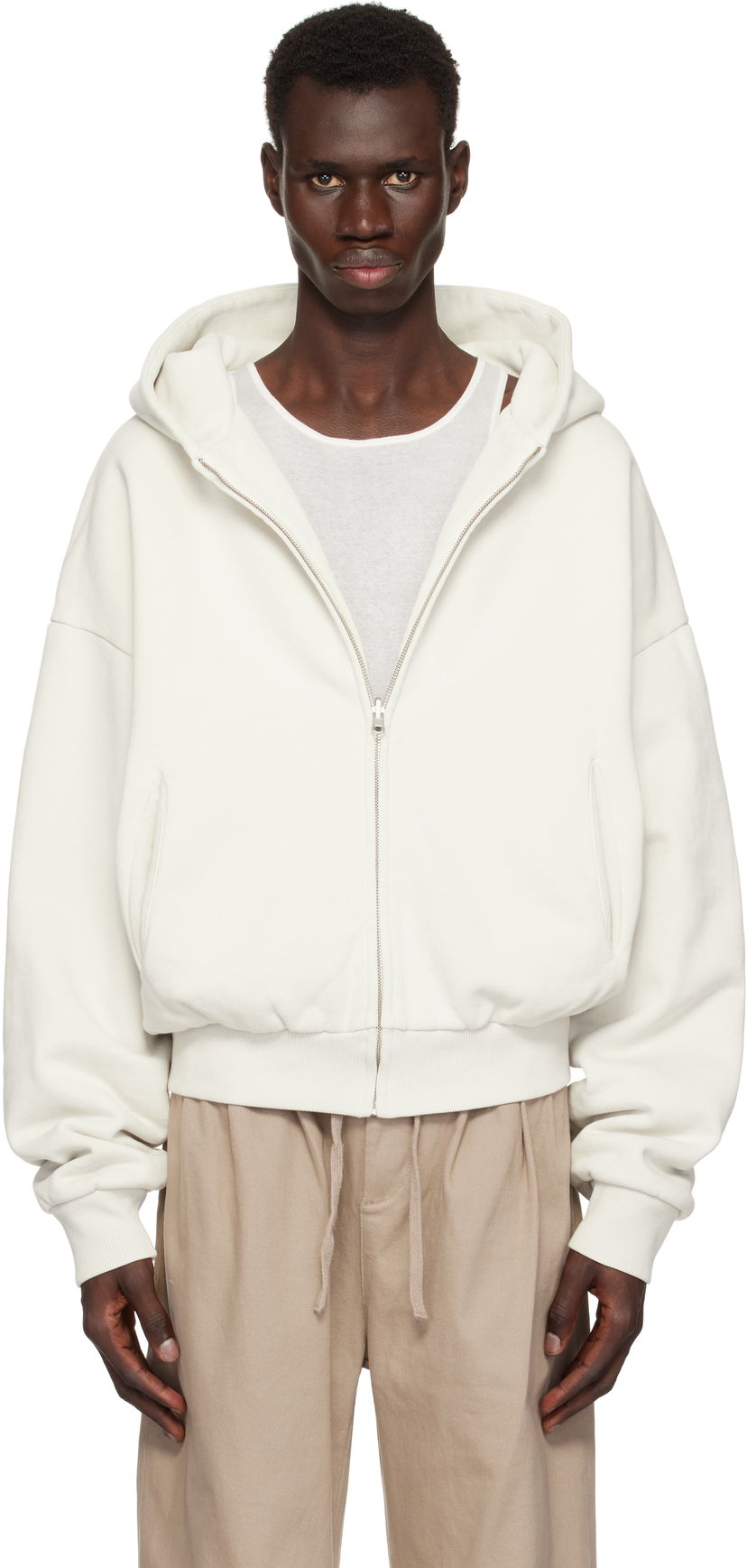 Світшоти Entire Studios Entire Studios Thermal Zip-Up Hoodie білий | ES2488RI