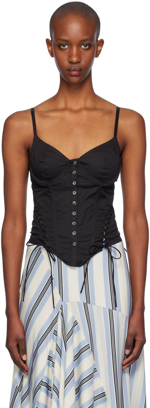 Безрукавка Miaou Miaou Christina Lace-Up Corset Top чорний | 7150SPSBLK