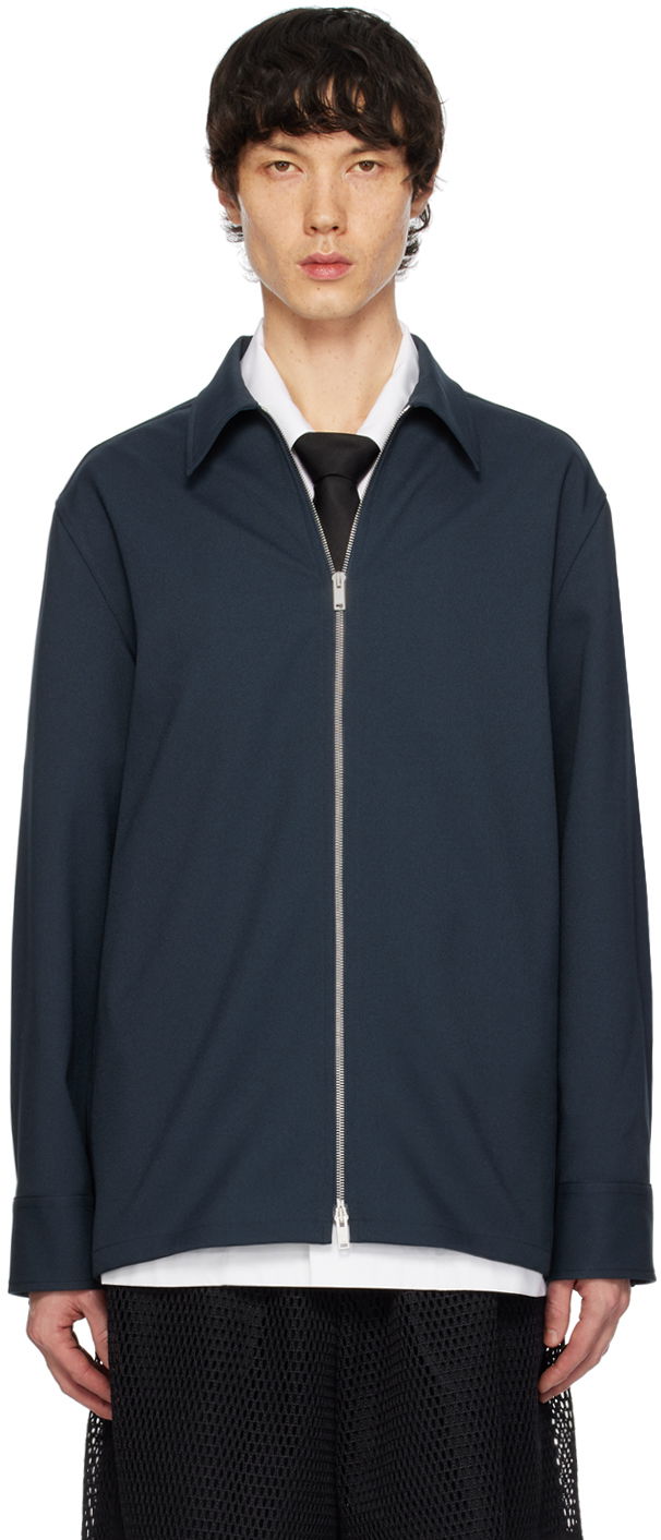 Сорочка Jil Sander Zip Shirt темно-синій | J22DL0178_J70001