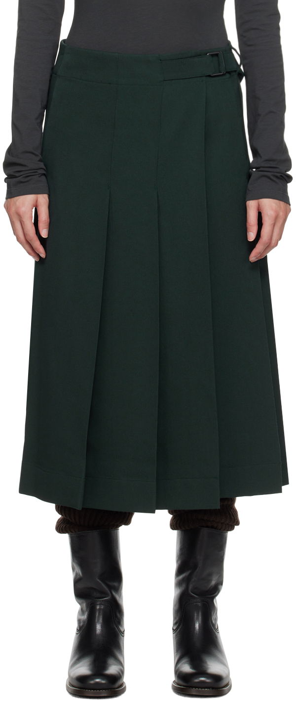 Спідниця LEMAIRE Lemaire Pleated Wrap Midi Skirt Зелений | SK1016 LF1123