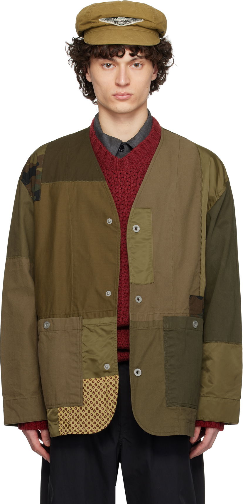 Вітровка Comme des Garçons Homme Multi Fabric Mix Jacket Зелений | HO-J017-051