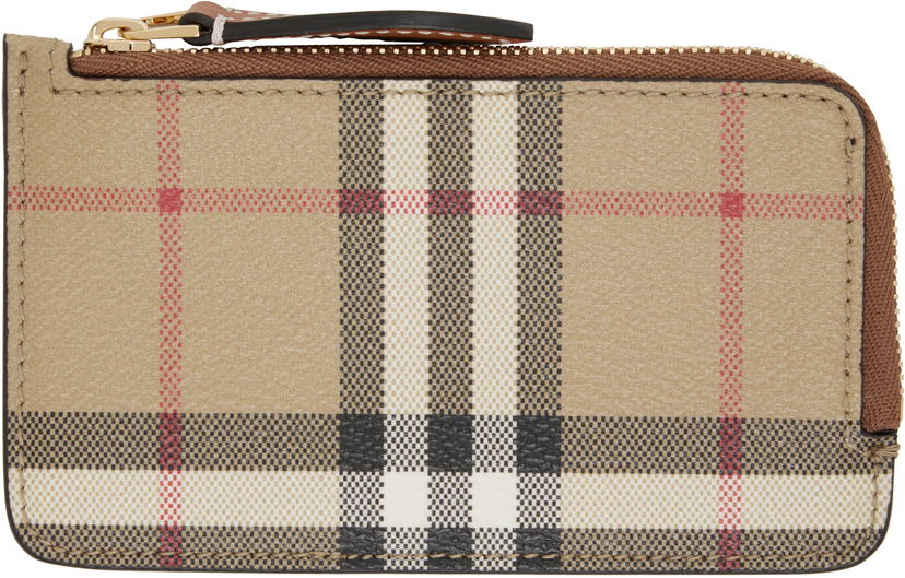 Гаманець Burberry Burberry Check Zip Card Holder бежевий | 8109804