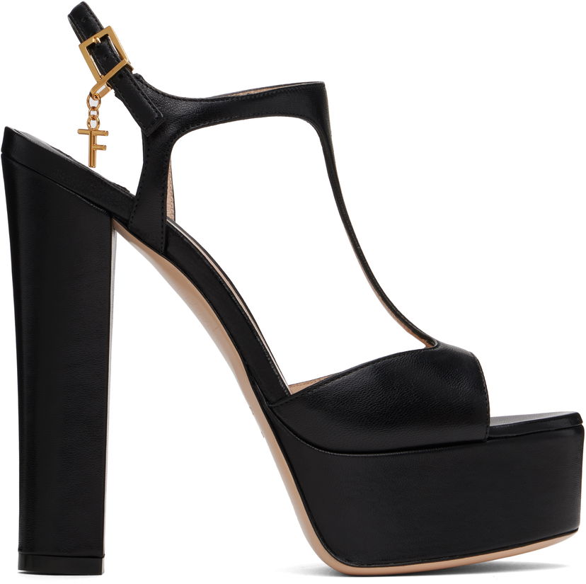 Аксесуари Tom Ford TOM FORD Nappa Leather Lux Heeled Sandals чорний | W3560-LSP002G
