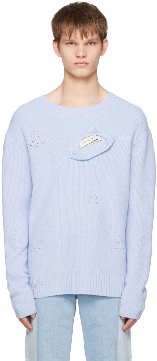 Cветр Feng Chen Wang Feng Chen Wang Distressed Sweater Синій | FUS15KT05