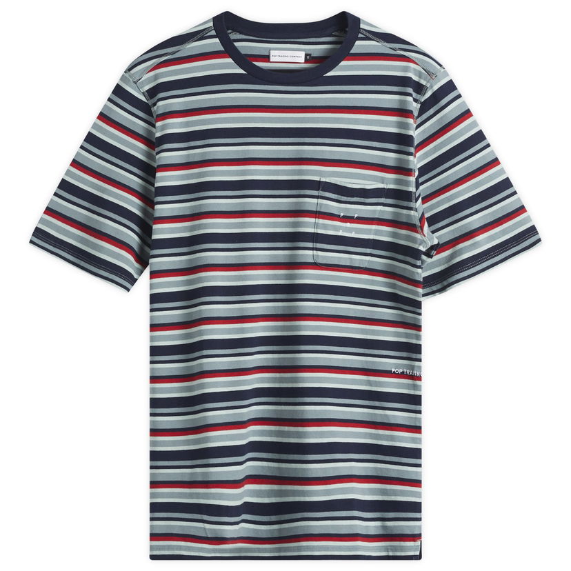 Футболка Pop Trading Company Pop Trading Company Striped Pocket T-Shirt, Size Large Різнокольоровий | POPSS25-02-007