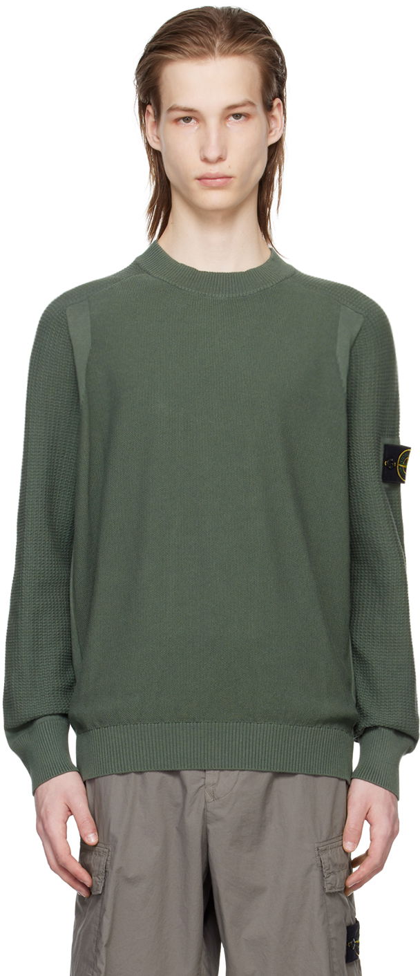 Cветр Stone Island Patch Sweater Зелений | 8015536B4