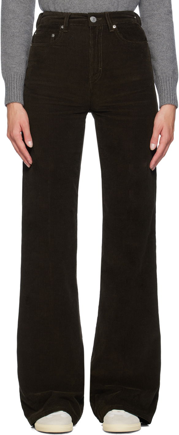 Штани AMI Paris Brown Flared Trousers чорний | FTR420.CO0089