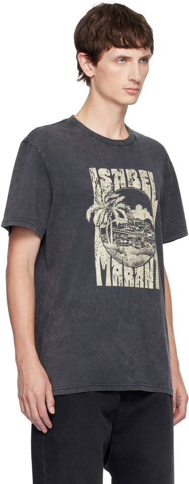 Футболка ISABEL MARANT Isabel Marant Honore Graphic Print T-Shirt бежевий | 25ATS0052HB-C3N09H, 4