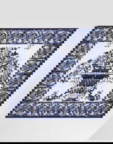 Шарф Dolce & Gabbana Dolce & Gabbana Majolica-Print Silk Twill Square Scarf Синій | IF037WGDDHCHA3OA, 2