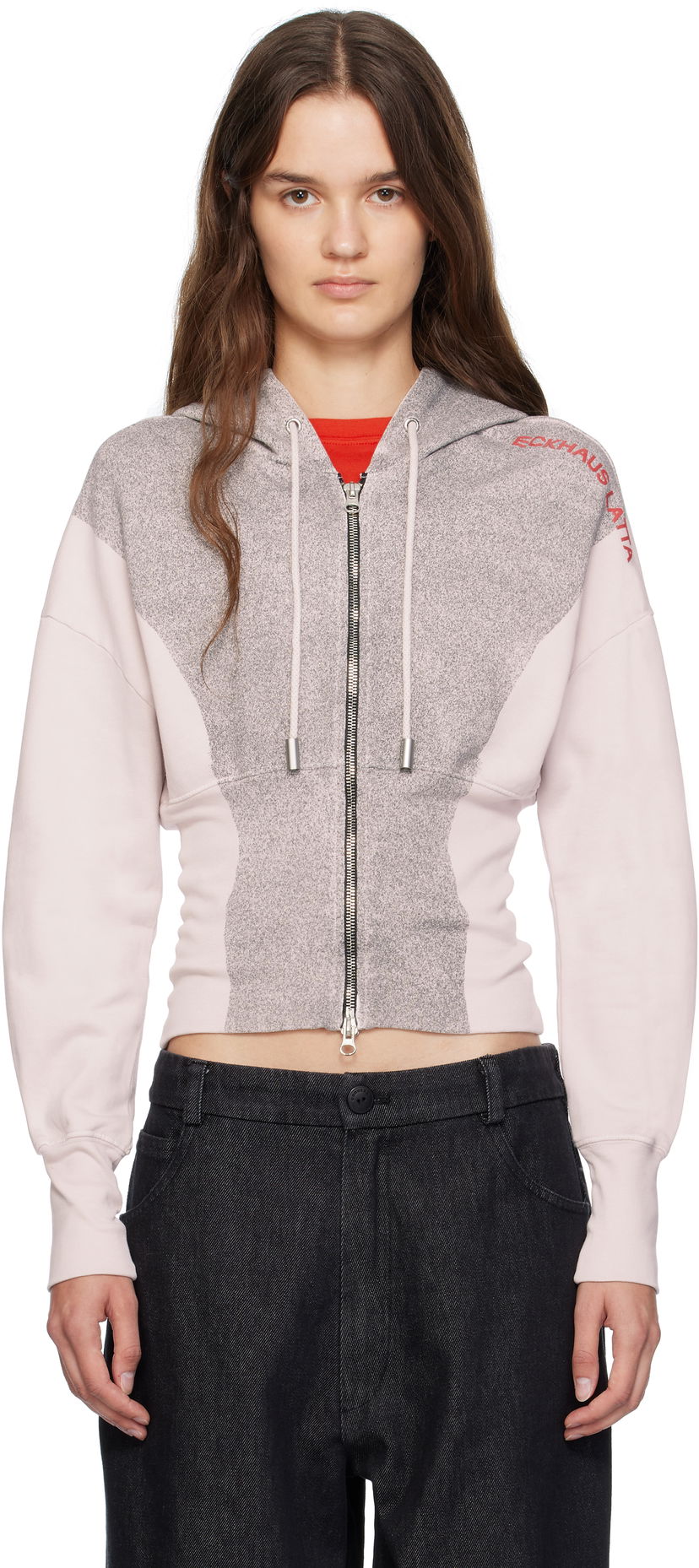Світшоти Eckhaus Latta Eckhaus Latta Snatched Zip-Up Hoodie Рожевий | 4000-EL-PF25-P -
