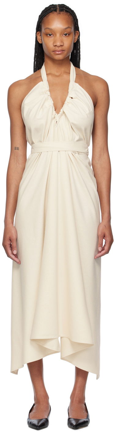 плаття Baserange Baserange Node Halter Neck Maxi Dress бежевий | DRNO-WS-SU24