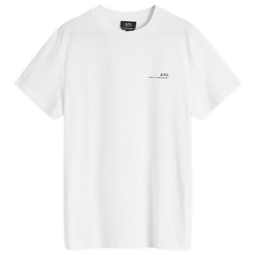 Футболка A.P.C. Item Logo T-Shirt білий | COHBO-M26404-TAG