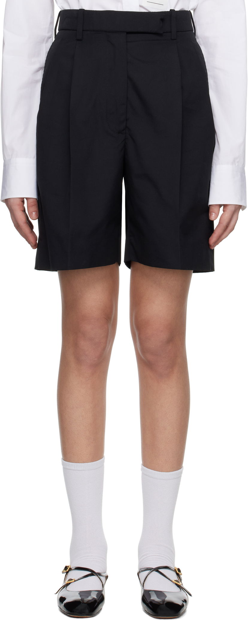Шорти Thom Browne Thom Browne Typewriter Cloth Double Pleat Shorts чорний | FTC501U-04502