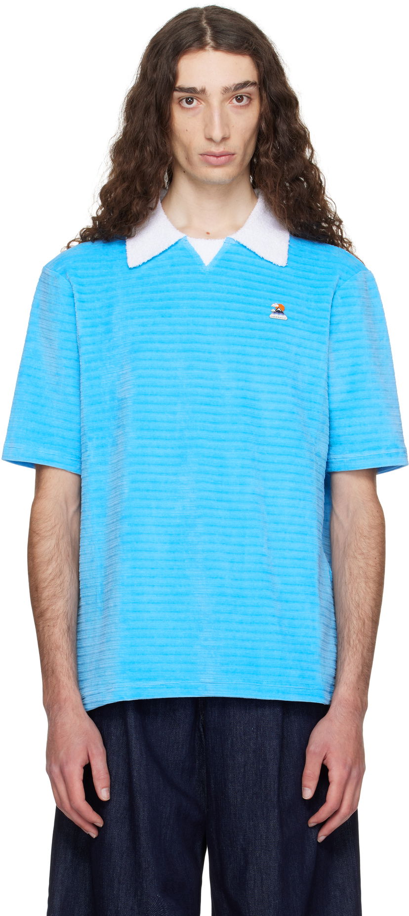 Сорочка поло Casablanca Casablanca Knit Piqué Polo Синій | MPF25-JTP-243-03