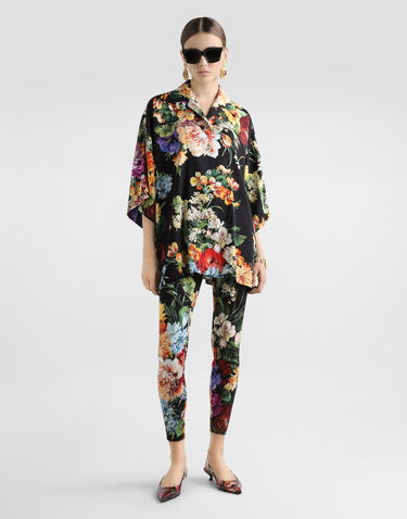 Штани Dolce & Gabbana Dolce & Gabbana Charmeuse Flower Bouquet-Print Pants чорний | FTCQ4TFSA7WHN5PC, 1