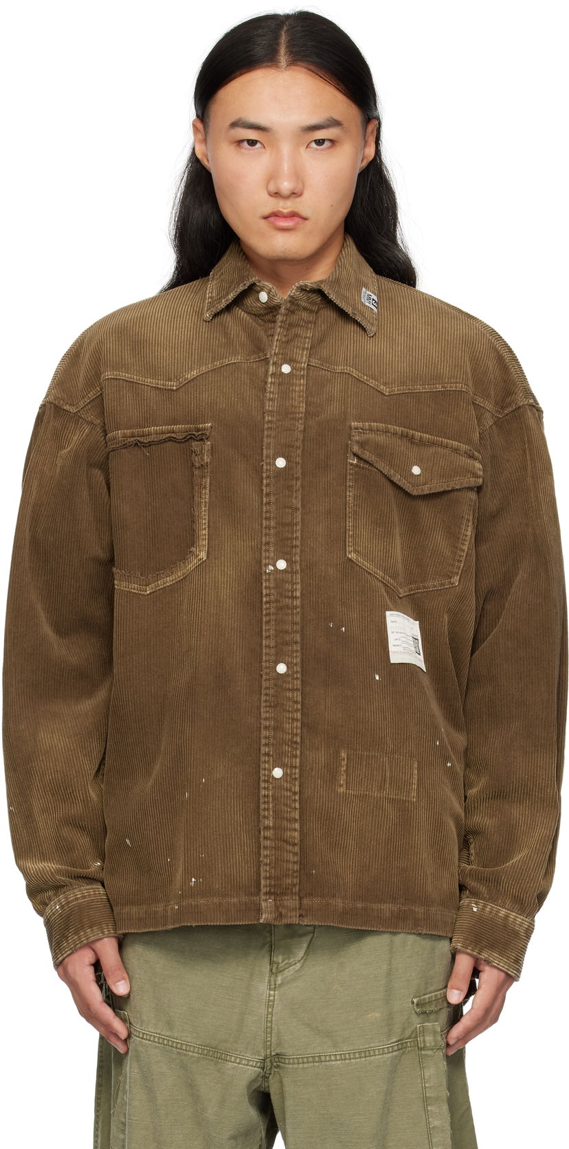 Сорочка Maison MIHARA YASUHIRO Corduroy Shirt Коричневий | A13SH086