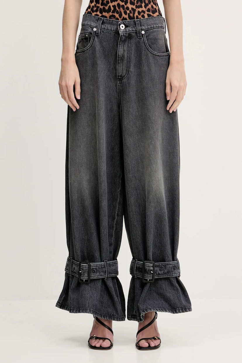 Джинси JW Anderson JW Anderson Buckled Cuff High Waist Jeans чорний | DT0109.PG1745.929
