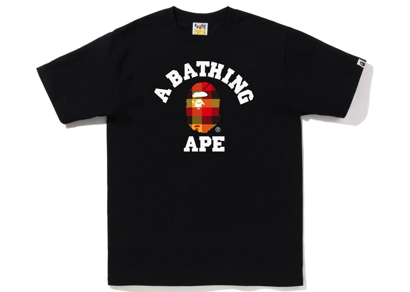 Футболка BAPE Block Check College Tee чорний | 1I80-110-032, 0