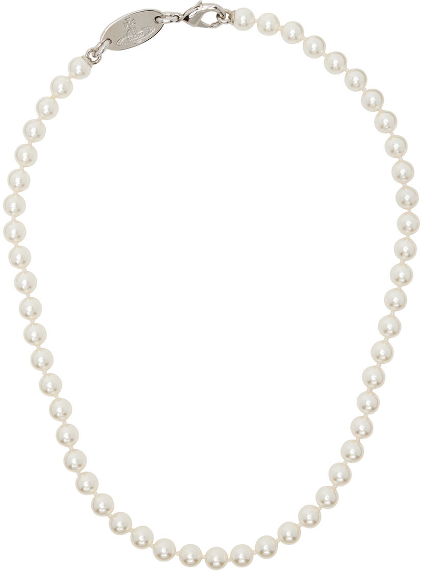 Кольє Vivienne Westwood Vivienne Westwood Stuart Pearl Necklace білий | 63010087-02P155-IM