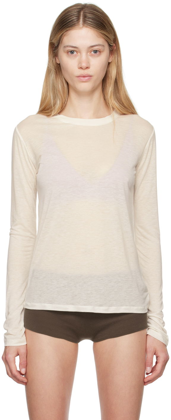 Футболка Baserange Off-White Bamboo Lyocell Long Sleeve T-Shirt бежевий | TOLS-BL-000