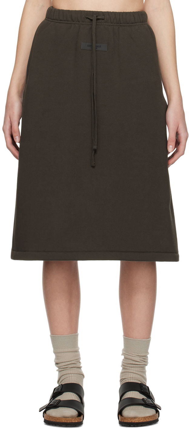 Спідниця Fear of God Fear of God ESSENTIALS Drawstring Midi Skirt Коричневий | 160BT225030FW