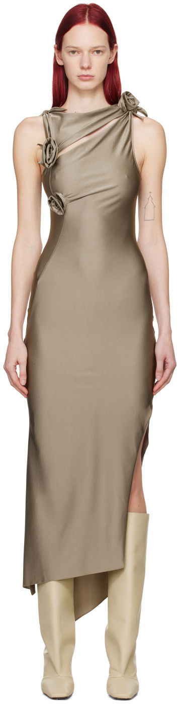 плаття Coperni Flower Detail Maxi Dress Коричневий | COPR44545