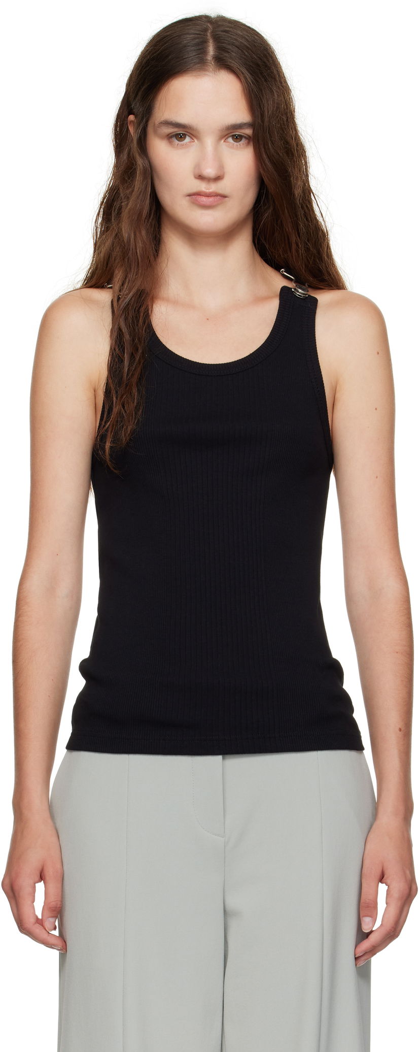 Безрукавка Jean Paul Gaultier Jean Paul Gaultier Overall Buckles Ribbed Tank Top чорний | 25/03-U-TO380-J014-00