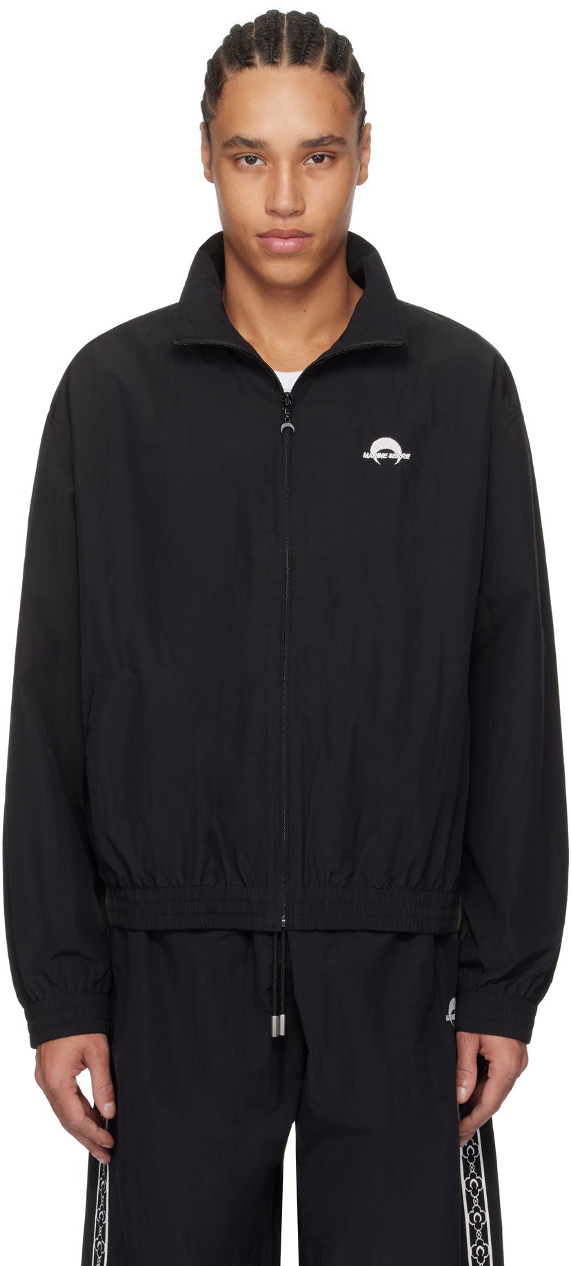 Вітровка Marine Serre Marine Serre Recycled Nylon Track Jacket чорний | UJA053B CWOV0041