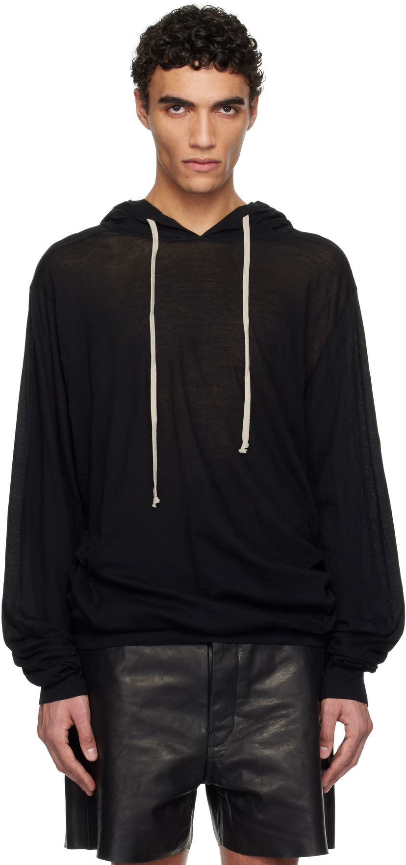 Світшоти Rick Owens Rick Owens Hollywood Unstable Cotton Hoodie чорний | RU01E5282 UC