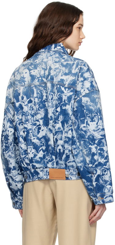 Куртка Stella McCartney Stella McCartney Animal Crowd Print Denim Jacket Синій | 6D01973SPH65, 2
