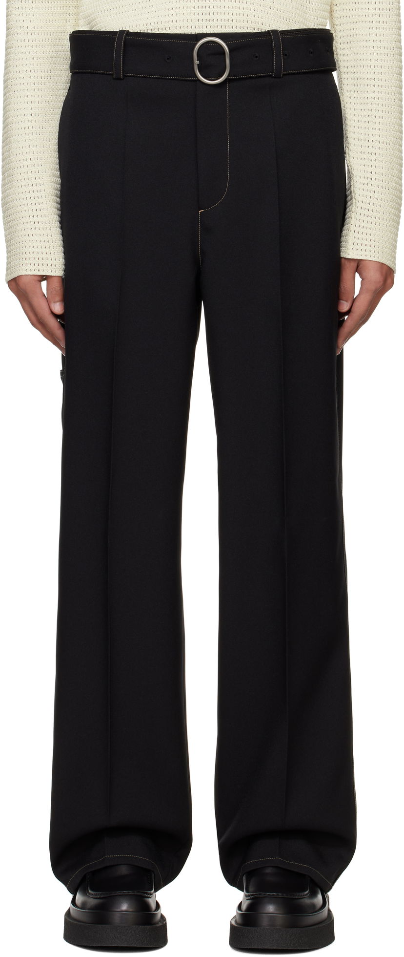 Штани Jil Sander Jil Sander Belted Trousers чорний | J22KA0255_J70001