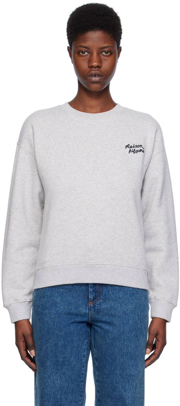Світшоти MAISON KITSUNÉ Handwriting Sweatshirt Сірий | MW00314KM0307