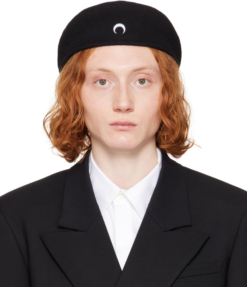 Берет Marine Serre Marine Serre Moon Felted Wool Beret чорний | UHG036A RWOV0015