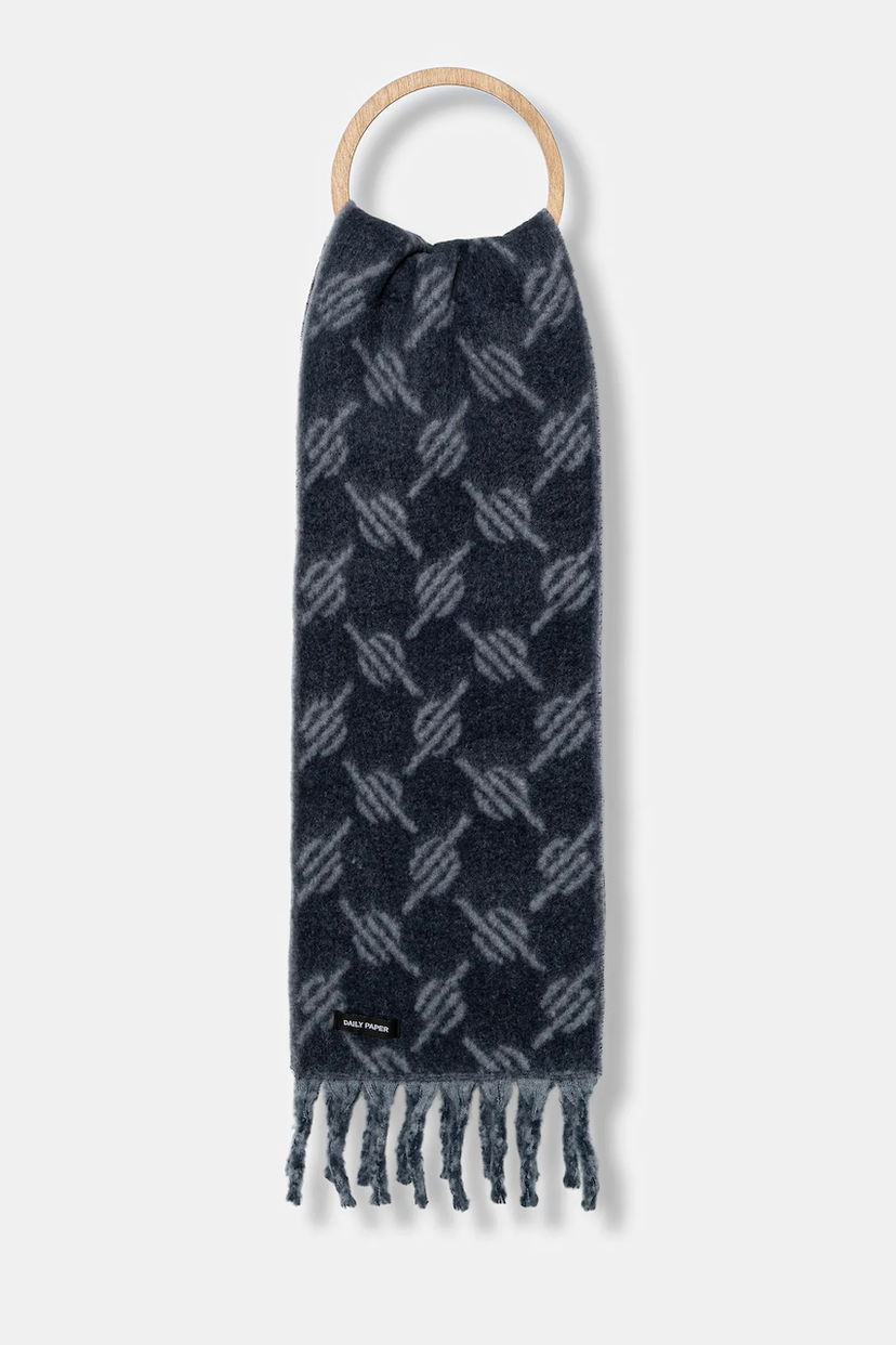 Шарф DAILY PAPER Daily Paper Riyo Monogram Wool Blend Scarf Синій | 2521093