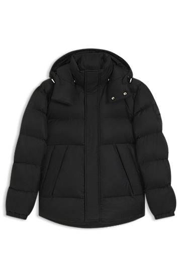Пуховик BOSS Water-Repellent Monogram Jacquard Puffer Jacket чорний | 50548727