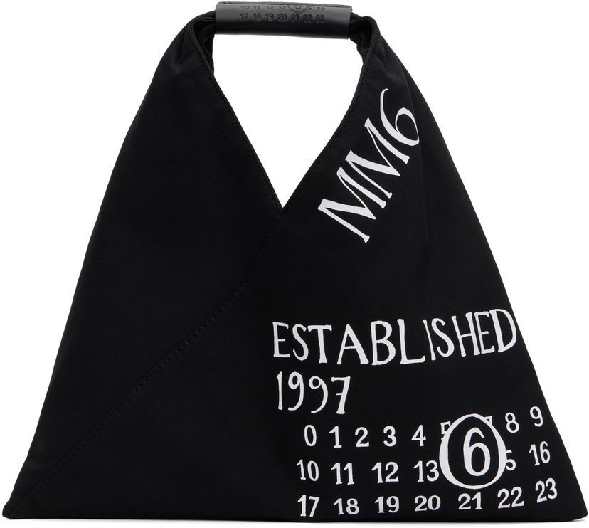 Сумочка Maison Margiela Maison Margiela Mini Jersey Tote 'Established Print' чорний | SB6WD0013 P7260