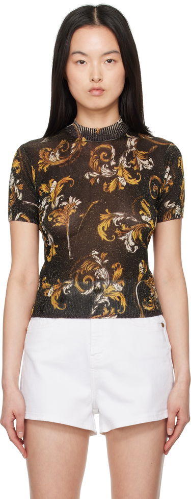 Футболка Versace Versace Jeans Couture Barocco Lurex Knit Top чорний | E78HAFM07_ECMN45, 0