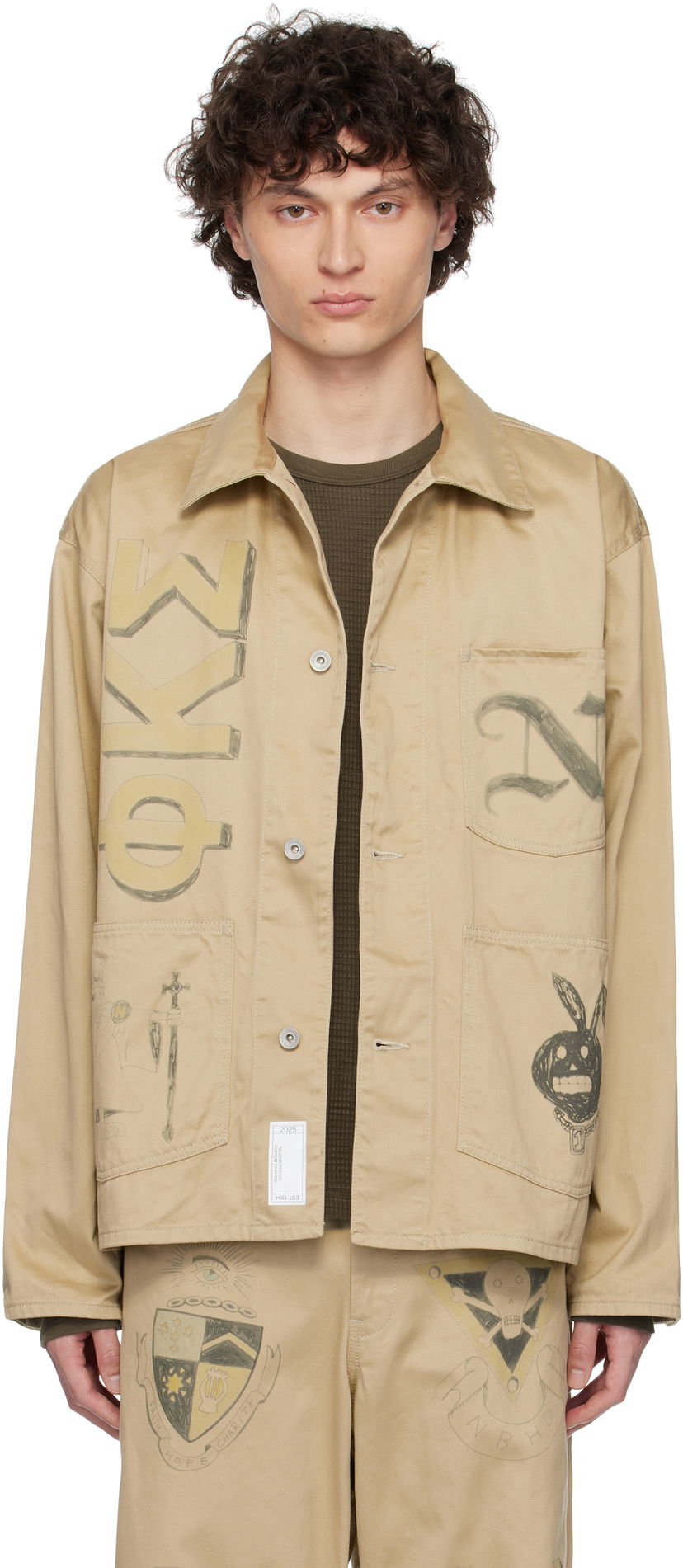 Куртка Neighborhood Neighborhood Memorial Coverall Jacket бежевий | 251AQNH-JKM01