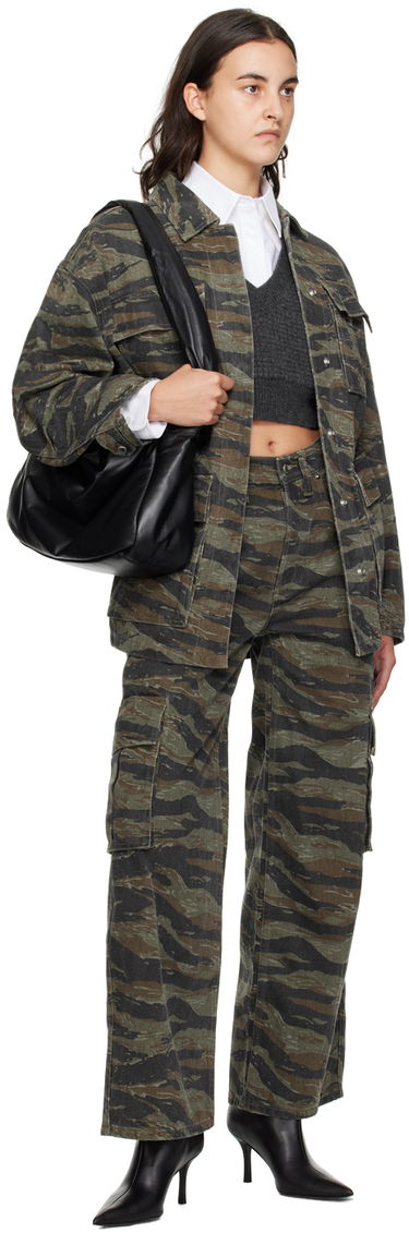 Cветр Alexander Wang Alexanderwang.t Layered Cropped Vest with V-Neck and Button-Down Shirt Сірий | 4KC4231003, 3
