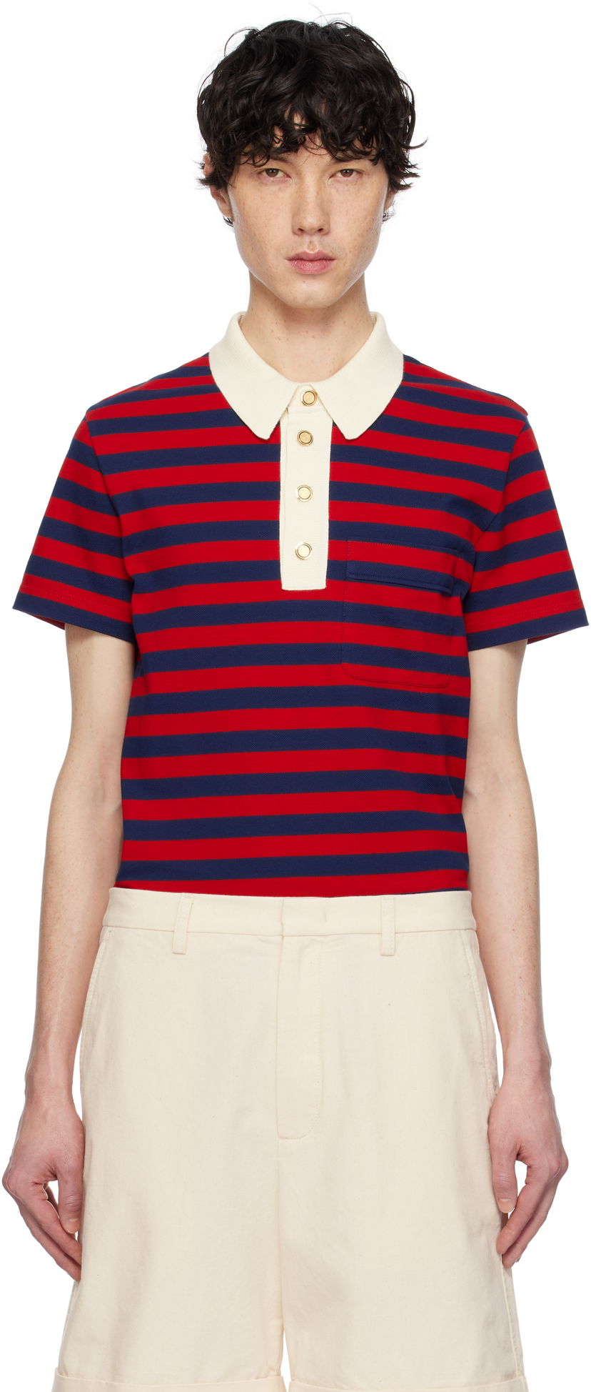 Сорочка поло Valentino Valentino Striped Cotton Polo Різнокольоровий | 6V3MH03SAR9