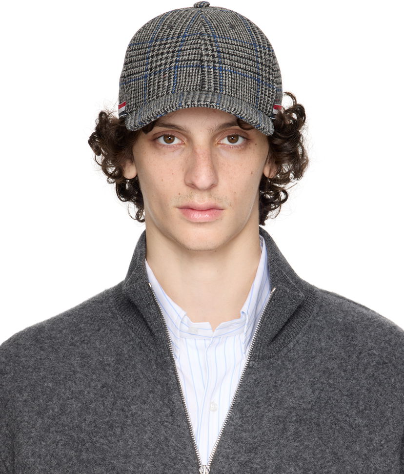 Кепка Thom Browne Thom Browne Prince of Wales Hunting Tweed Baseball Cap Сірий | MHC328A-F0930